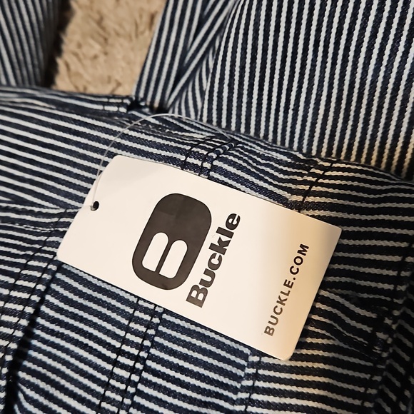 NWT Saints & Hearts Flare High-Rise Pinstripe Denim Jeans - Picture 12 of 14